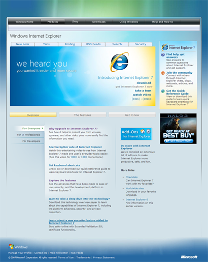 Internet Explorer Design