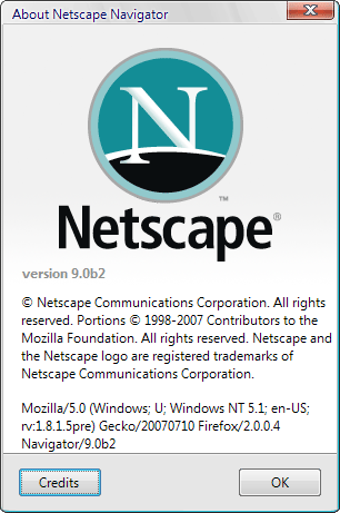 Netscape Navigator 9 Beta 2 Screenshot