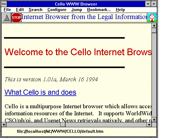 Cello - First Windows Web Browser