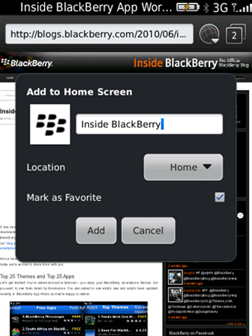 BlackBerry 6 Web Browser