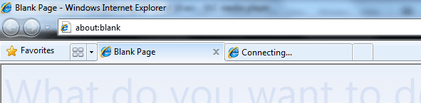 Internet Explorer: Connecting