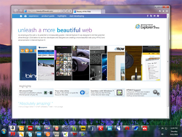 Internet Explorer 9 Screenshot