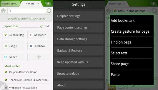 Download Dolphin Browser HD 5.0 Final