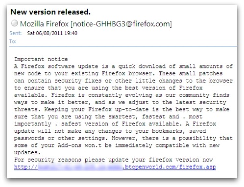 Fake Firefox Update Includes Trojan
