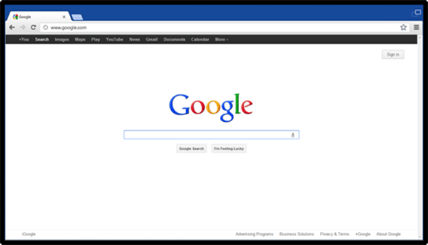 First Google Chrome Metro Screenshot