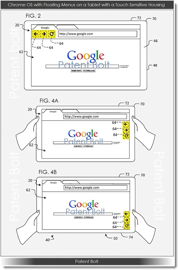 Google Patents Floating Google Chrome Menus